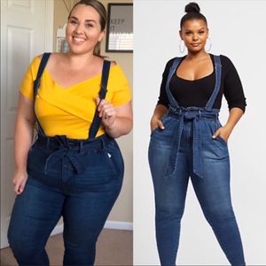 Paperbag Overall Jeans Size 14